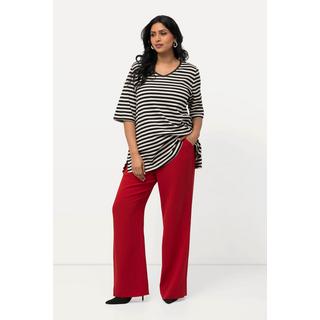 Ulla Popken  Pantalon de tailleur à jambe droite et large. Taille élastique 