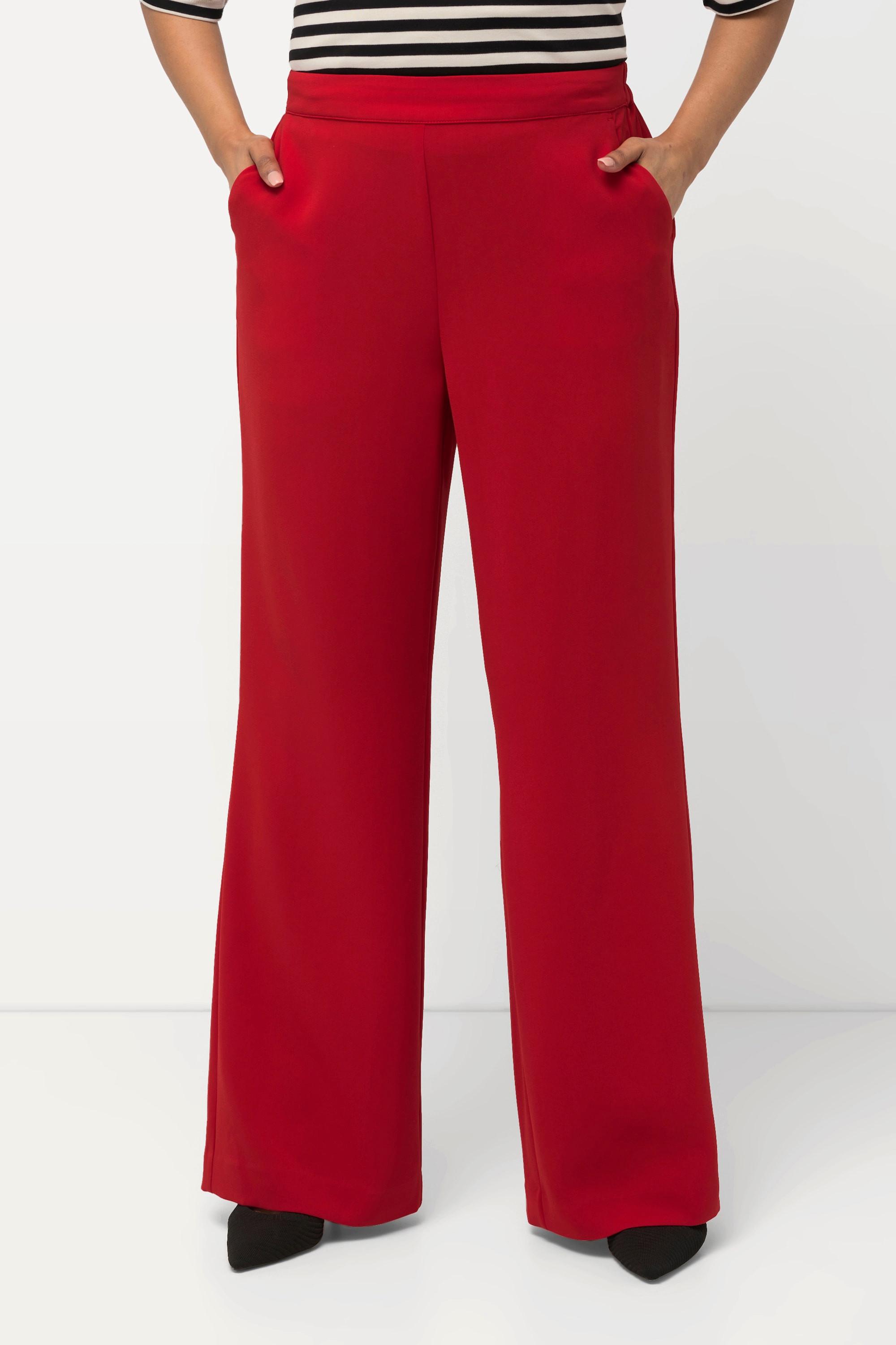 Ulla Popken Pantalon de tailleur jambe droite large taille élastique  