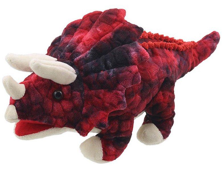Image of THE PUPPET COMPANY Baby Dinos Handpuppe Triceratops Rot (35cm) - ONE SIZE