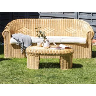 Beliani Tavolino da giardino en Rattan Boho LIVADEIA  