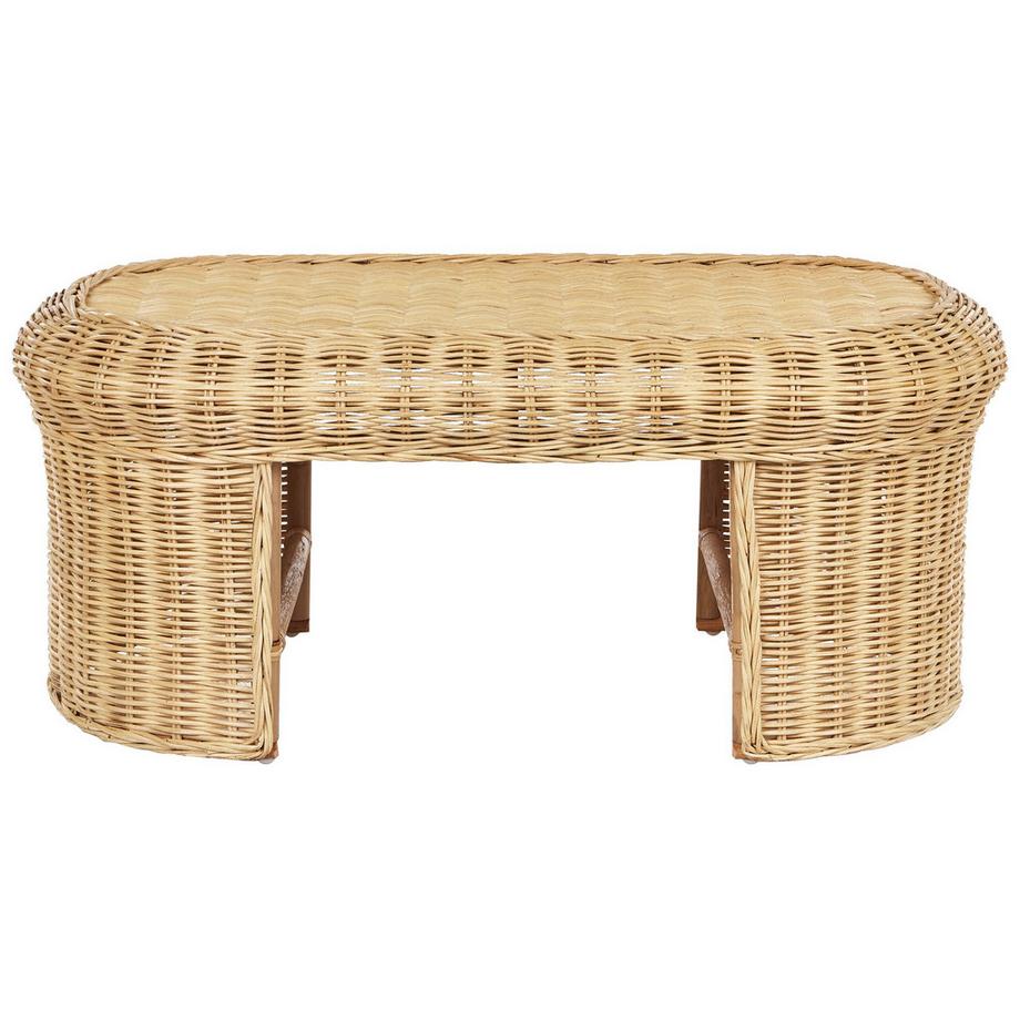 Beliani Outdoor Couchtisch aus Rattan Boho LIVADEIA  