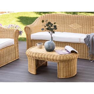 Beliani Tavolino da giardino en Rattan Boho LIVADEIA  