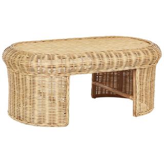 Beliani Tavolino da giardino en Rattan Boho LIVADEIA  