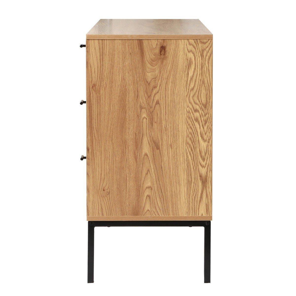 Calicosy Credenza con 2 ante e 3 cassetti in rattan L120 cm - JAYA  