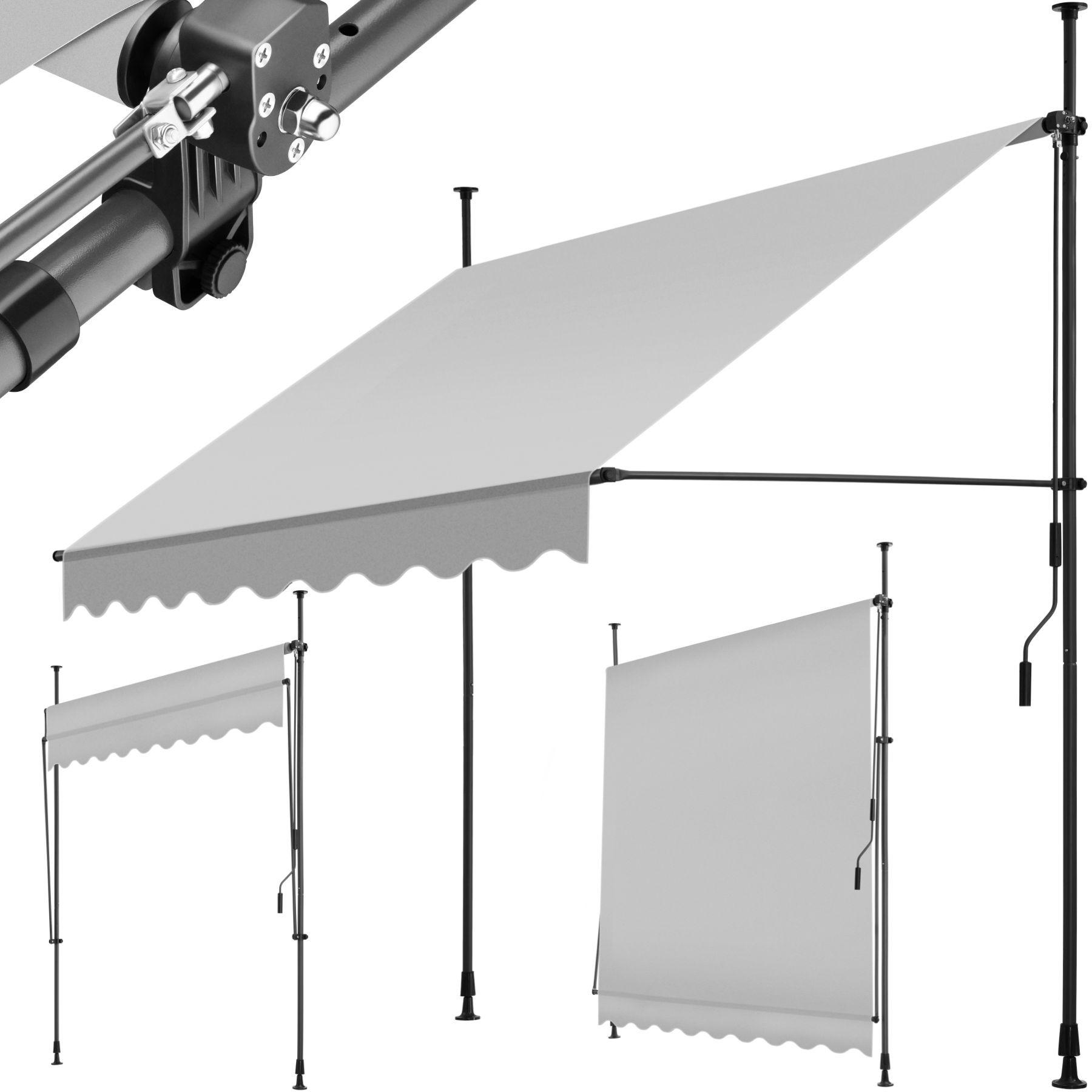 Tectake Store à pince sans perçage avec manivelle, réglable en hauteur  