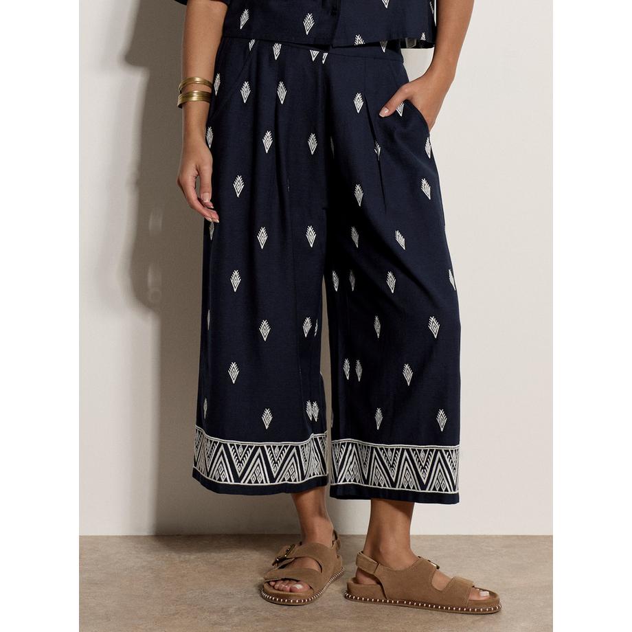 Bestickte Culotte aus Baumwollmischung