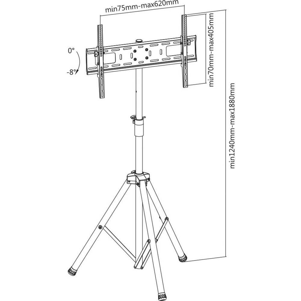 My Wall  myWall TV-Tripod-Standfuss, 94 - 178 cm (37 - 70), bis 35kg, tragbar, höhenverstellbar bis 1.88m 