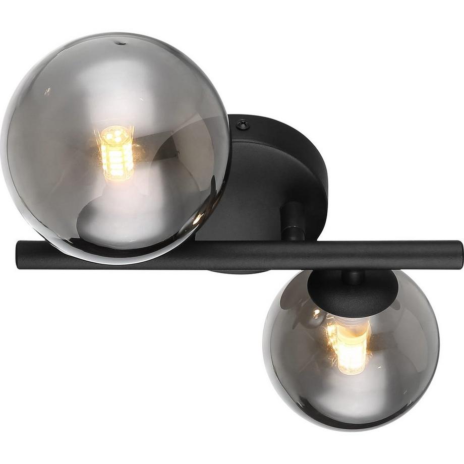 mutoni Applique Riha metallo nero opaco 2xG9 LED  