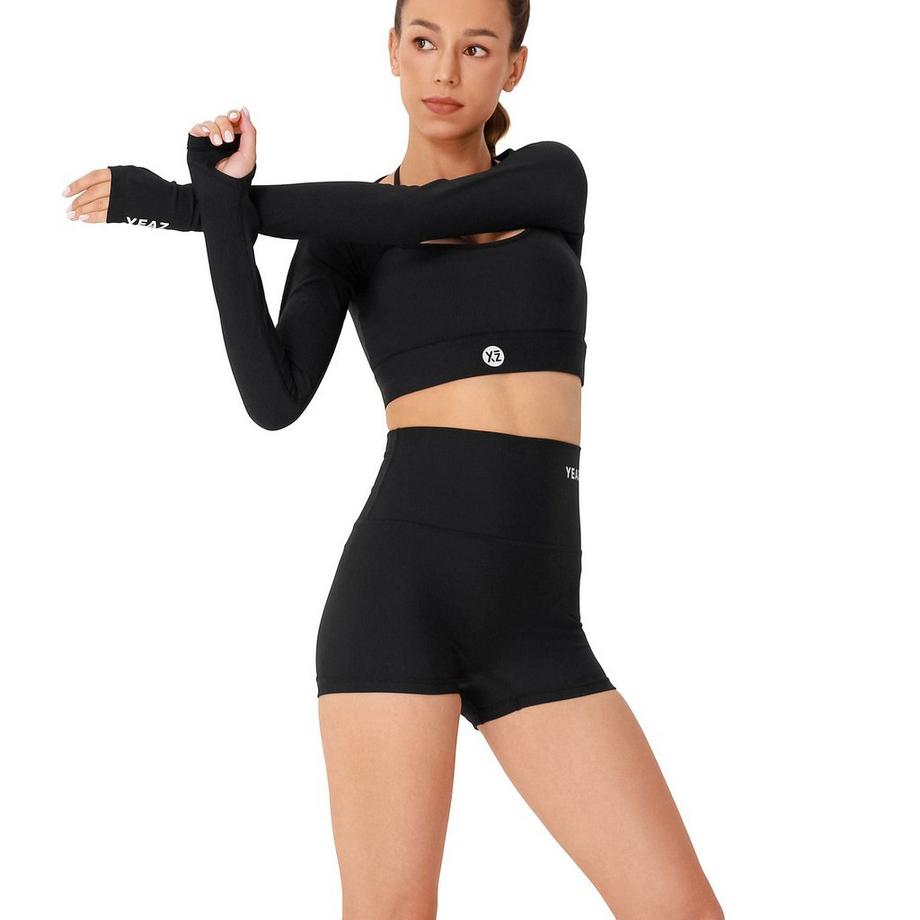 YEAZ  CLUB LEVEL SET Top lungo + pantaloncini - Black Magic 