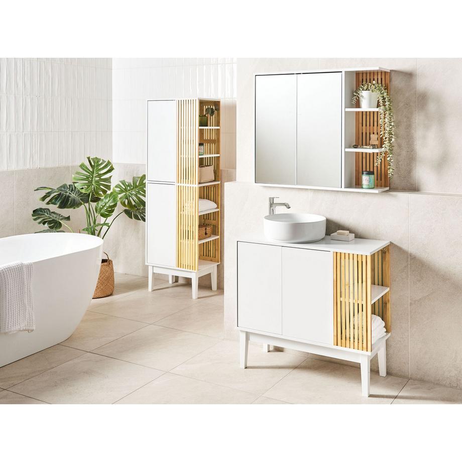 Beliani Armadietto da bagno en Fibra a media densità (MDF) Moderno NUBES  