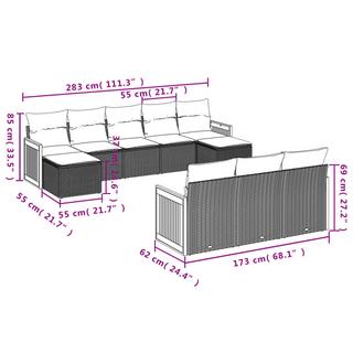 VidaXL Ensemble de canapés de jardin rotin synthétique  