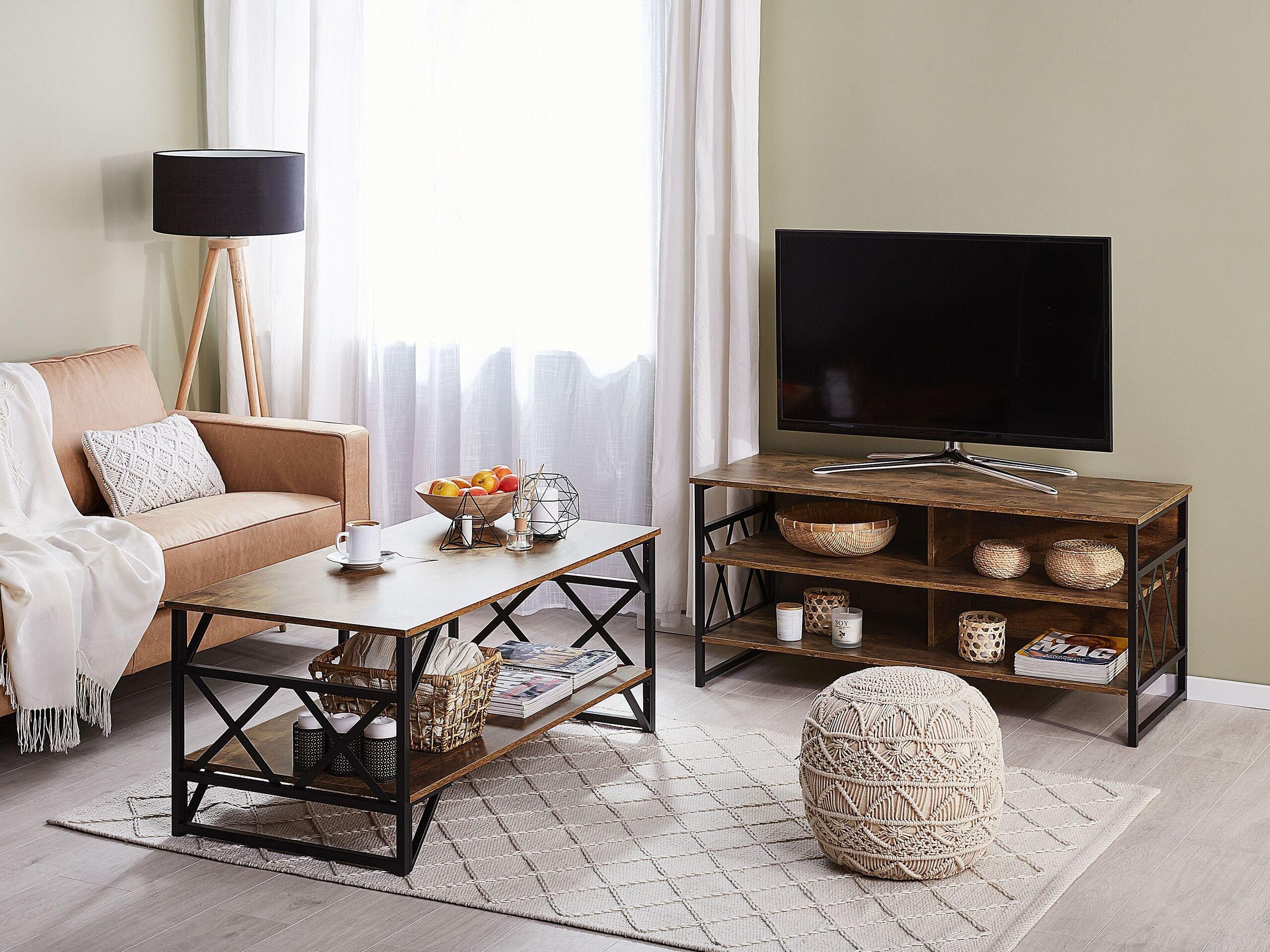 Beliani TV-Möbel aus Faserplatte Industriell CARLISLE  