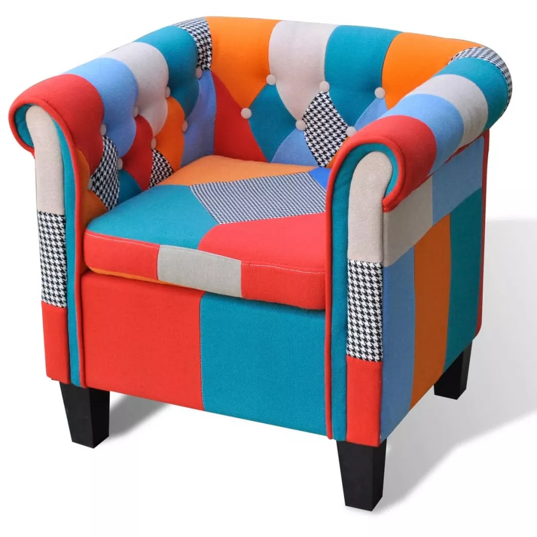VidaXL - Fauteuil tissu, One Size, Multicolor