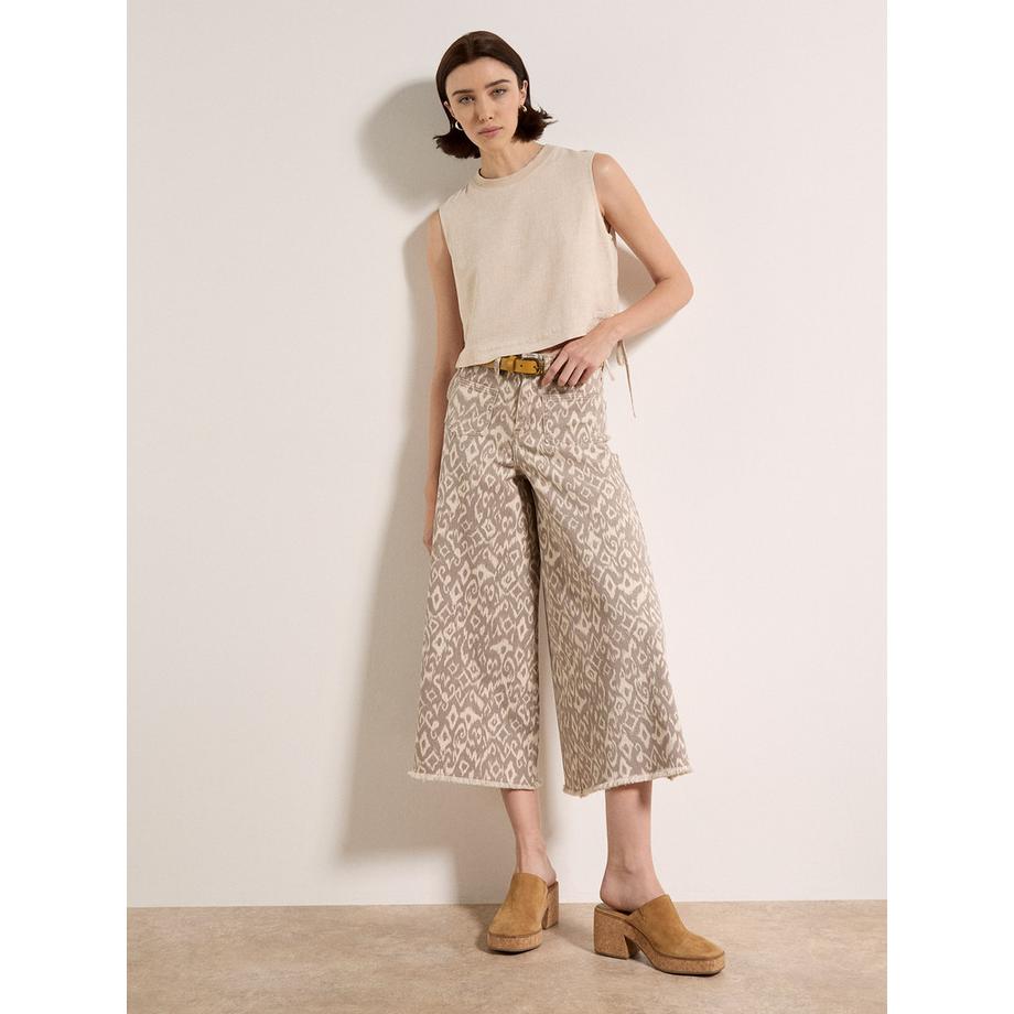 APRICOT Gianna Ikat Wide Leg Jeans  