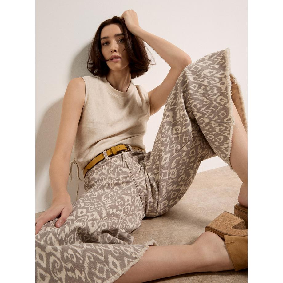 APRICOT Gianna Ikat Wide Leg Jeans  