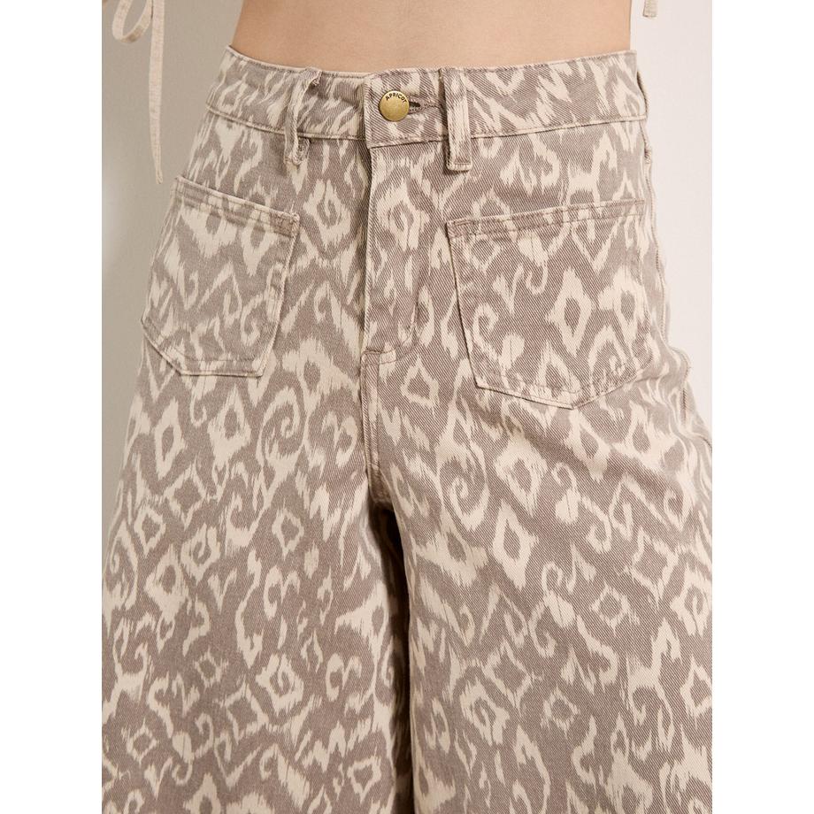 APRICOT Gianna Ikat Wide Leg Jeans  