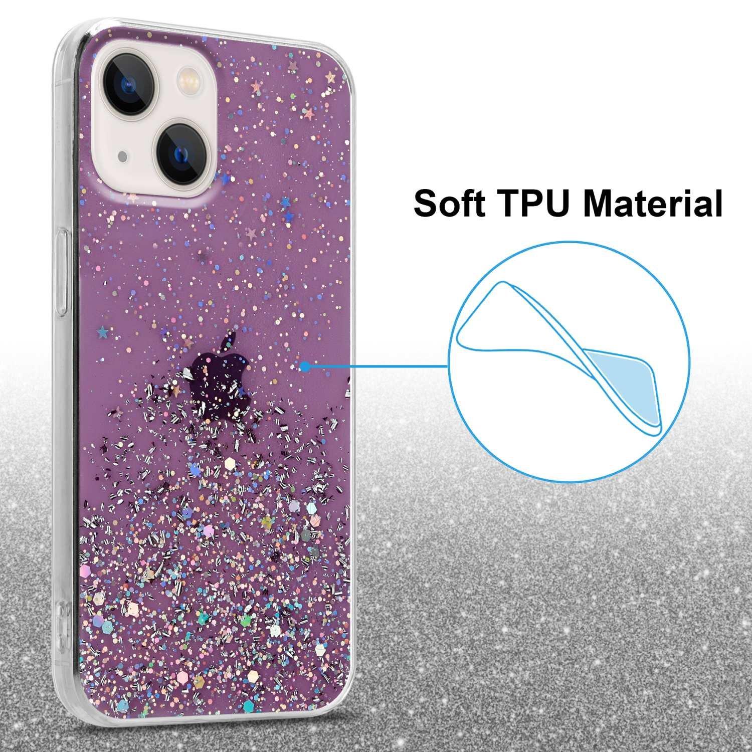 Cadorabo  Hülle für Apple iPhone 14 TPU Silikon mit funkelnden Glitter 
