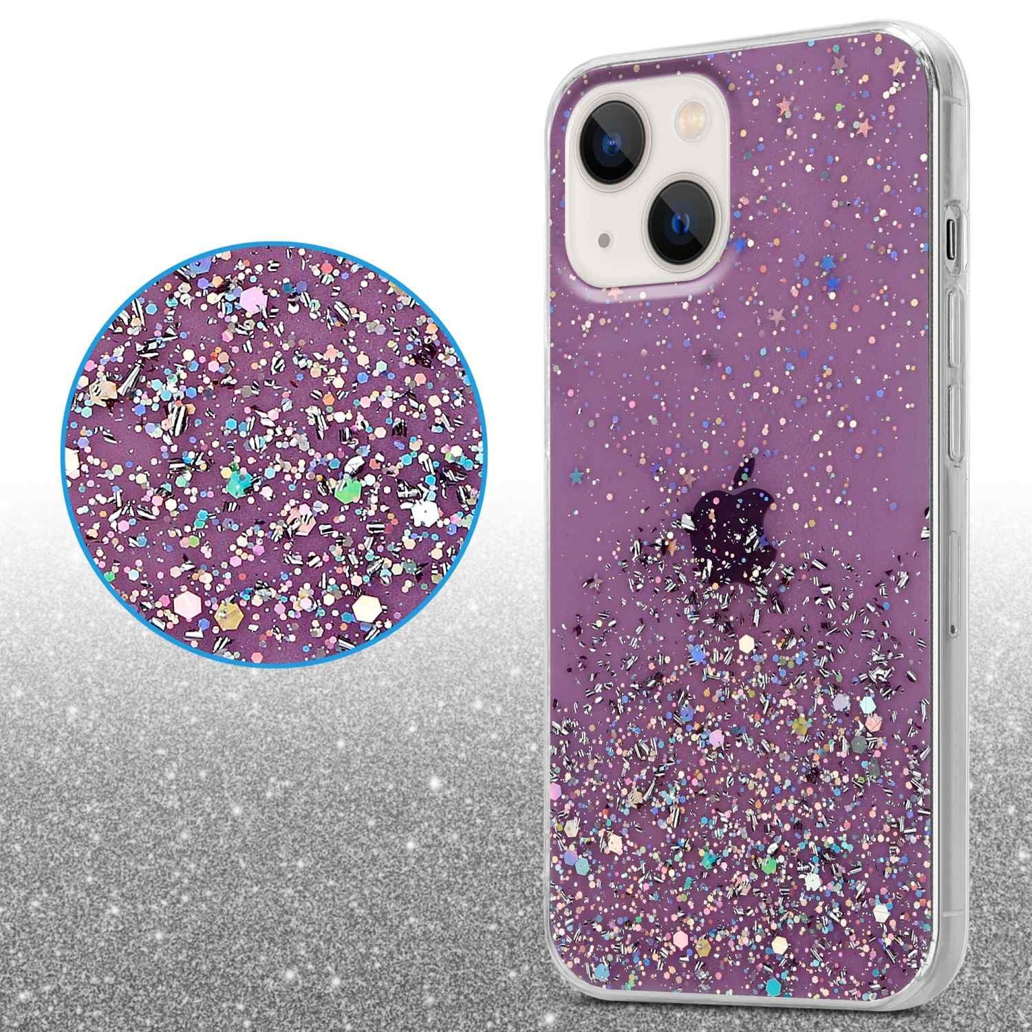 Cadorabo  Hülle für Apple iPhone 14 TPU Silikon mit funkelnden Glitter 