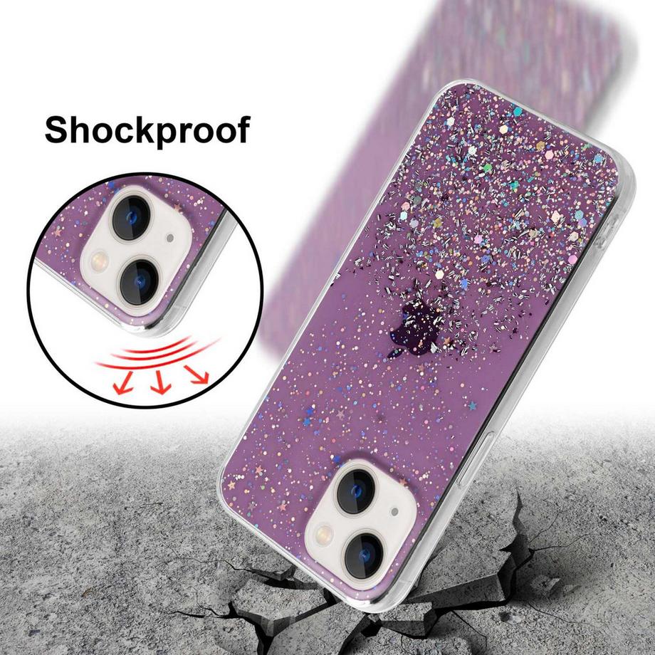 Cadorabo  Hülle für Apple iPhone 14 TPU Silikon mit funkelnden Glitter 