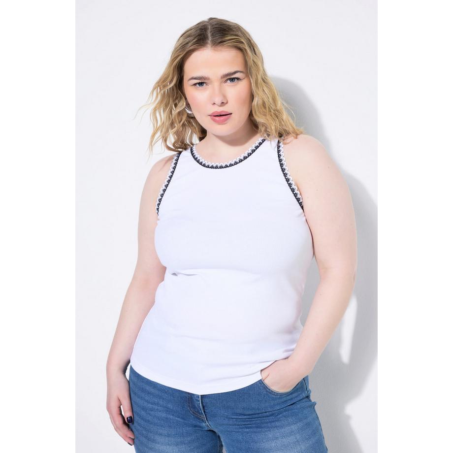 Studio Untold Top a costine Slim Shape orli all'uncinetto  