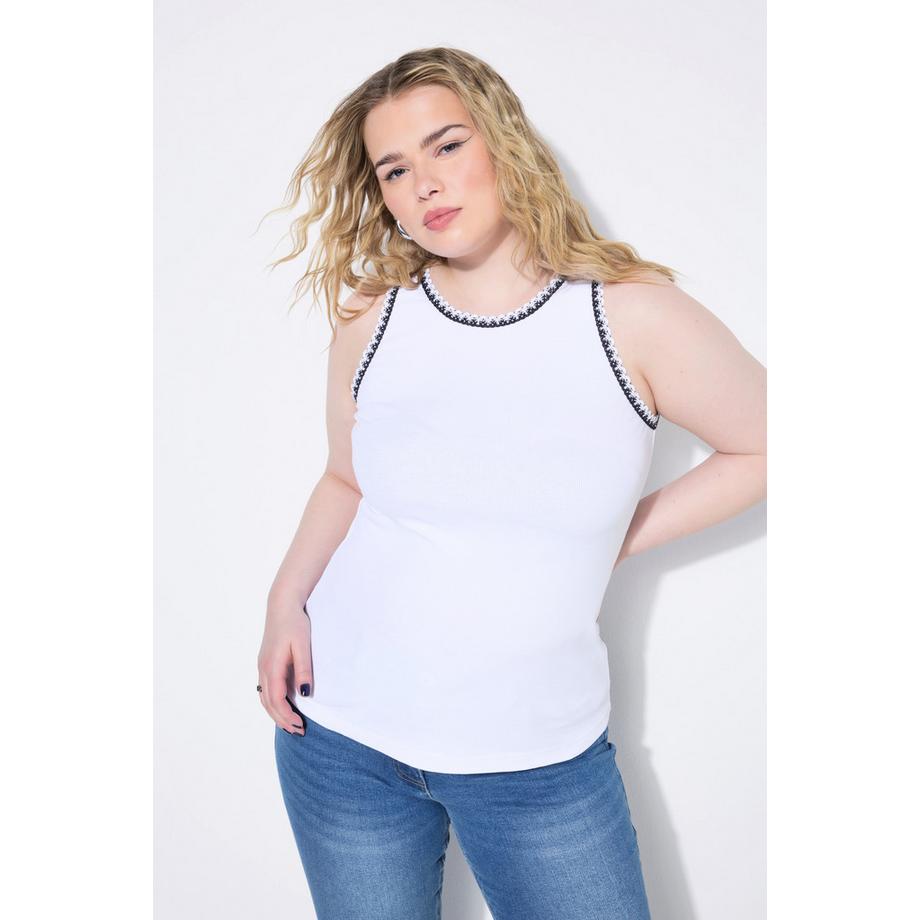 Studio Untold Top a costine Slim Shape orli all'uncinetto  