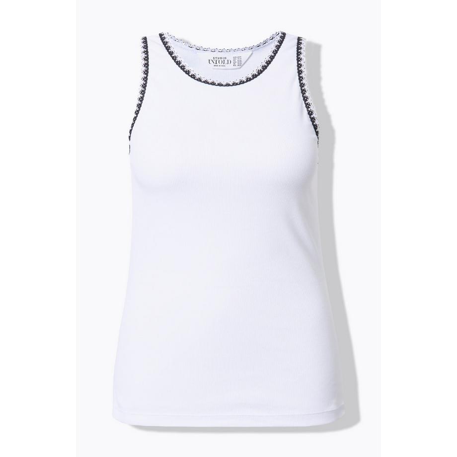 Studio Untold Top a costine Slim Shape orli all'uncinetto  