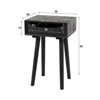 mutoni Table de chevet Noir Elegance Sleek  