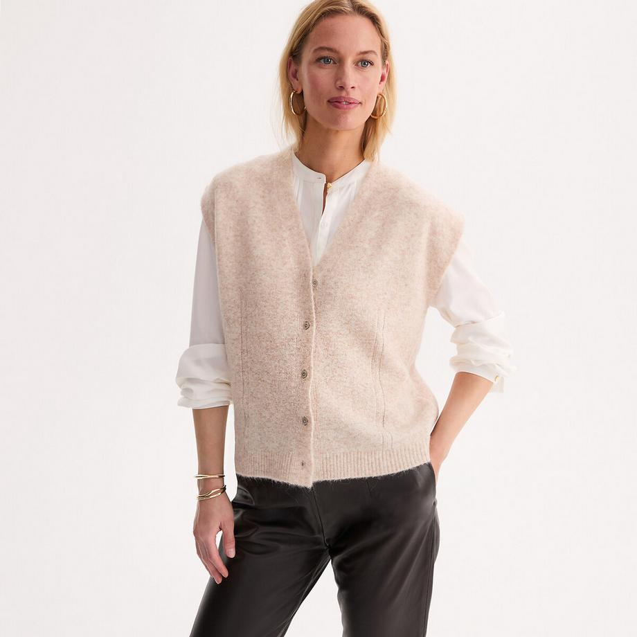Gilet sans manches en maille chinée