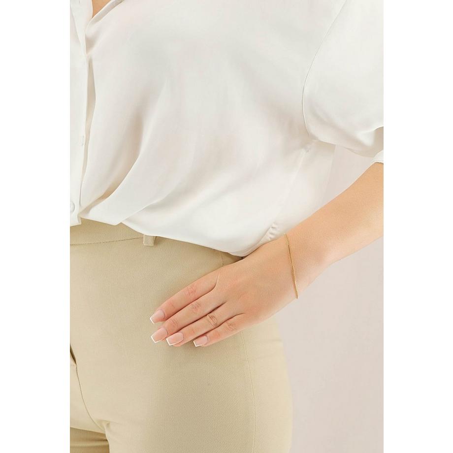 MUAU Schmuck  Bracelet en or jaune chaine vénitienne 750, 1,1mm, 19cm 