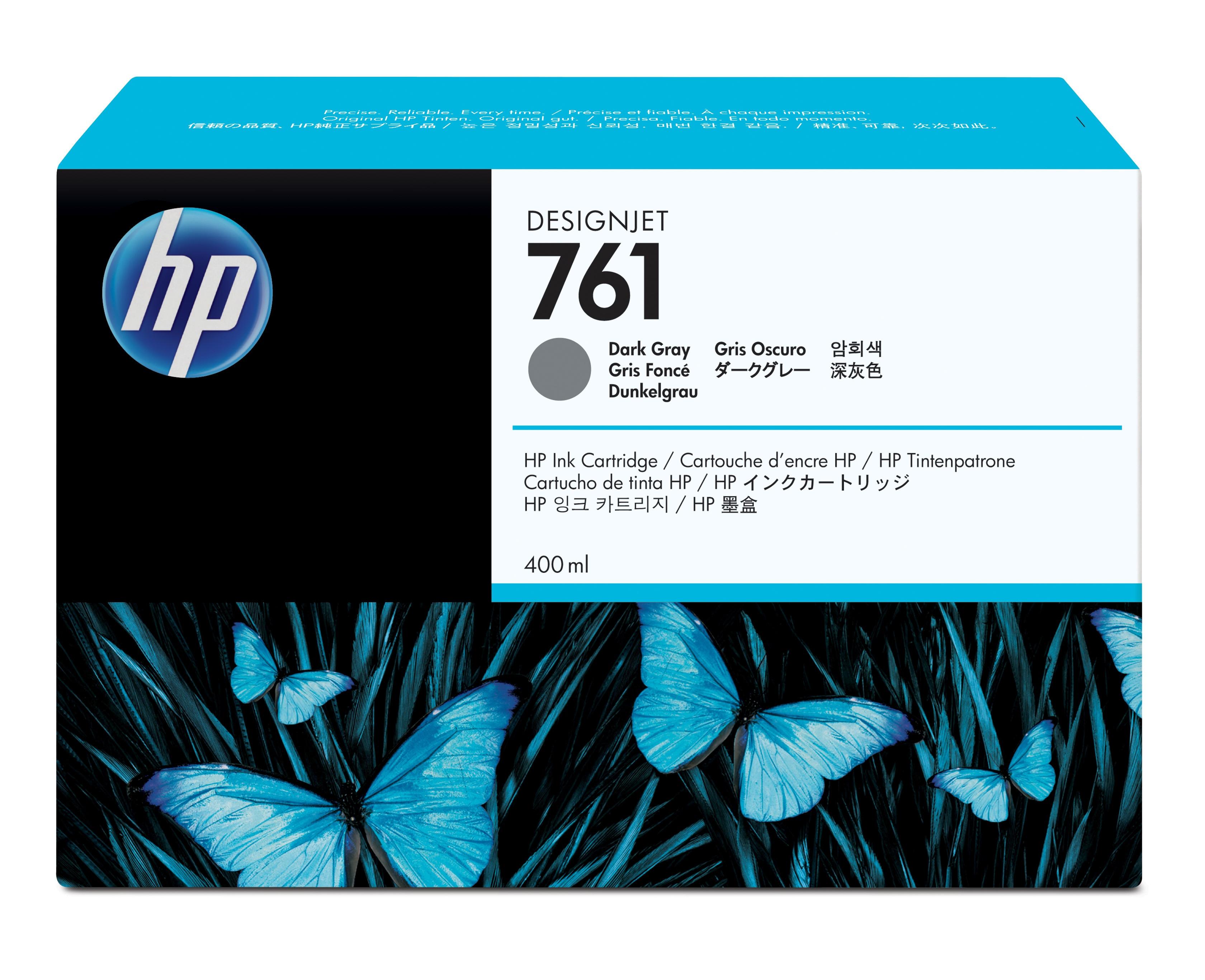 Hewlett-Packard  HP Tintenpatrone 761 dark grey CM996A DesignJet T7100 400ml 