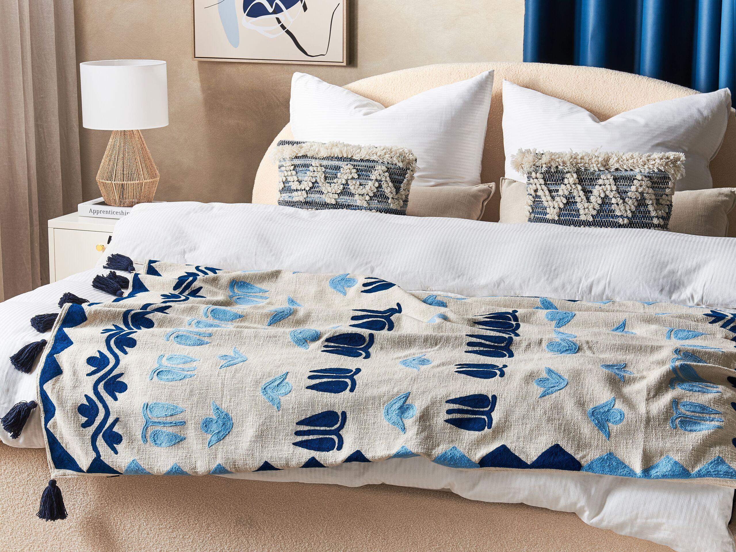 Beliani Retro BHIND Coperta in Cotone  