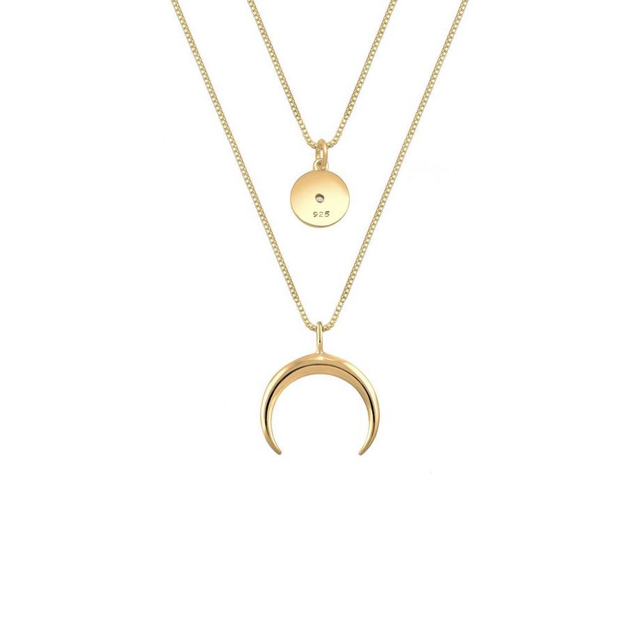 Elli  Halskette Layer Halbmond Stern Plättchen Zirkonia 