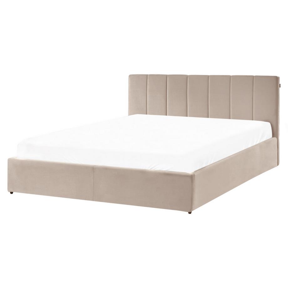 Beliani Letto contenitore en Velluto  DREUX  