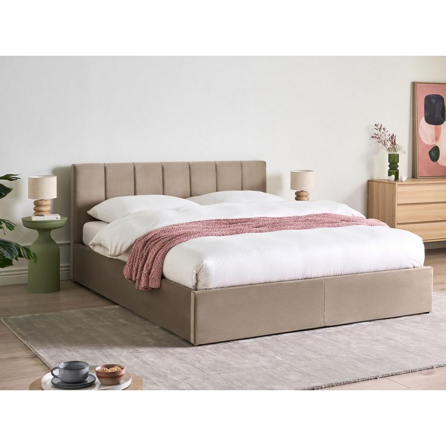 Beliani Letto contenitore en Velluto  DREUX  