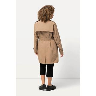 Ulla Popken  Trench-coat à coupe évasée, col chemise et ceinture nouée 