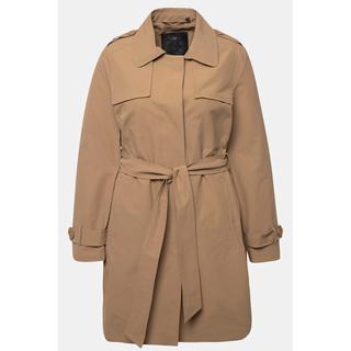 Ulla Popken  Trench-coat à coupe évasée, col chemise et ceinture nouée 