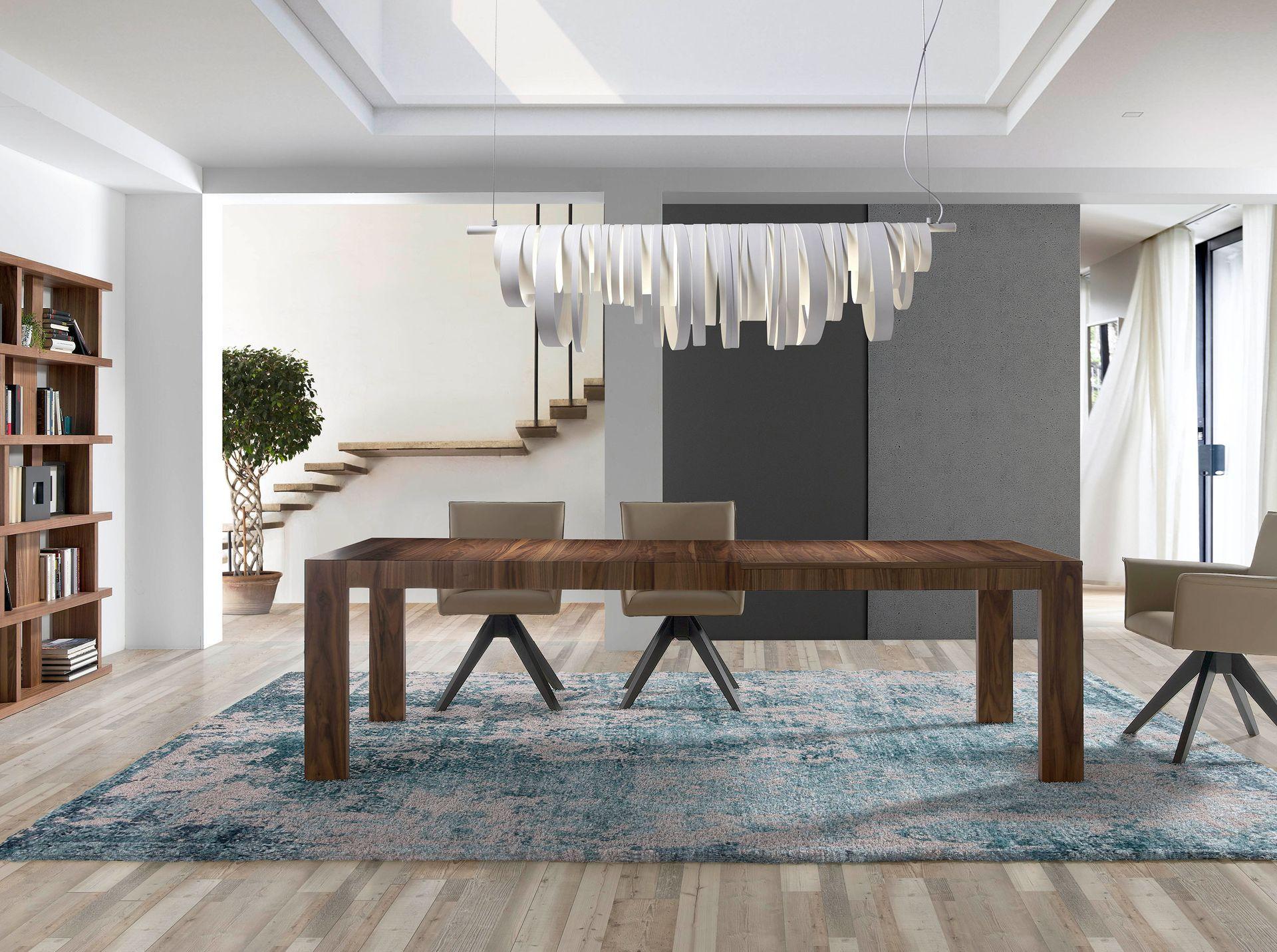 ANGEL CERDA Table à manger à rallonge rectangulaire noyer  