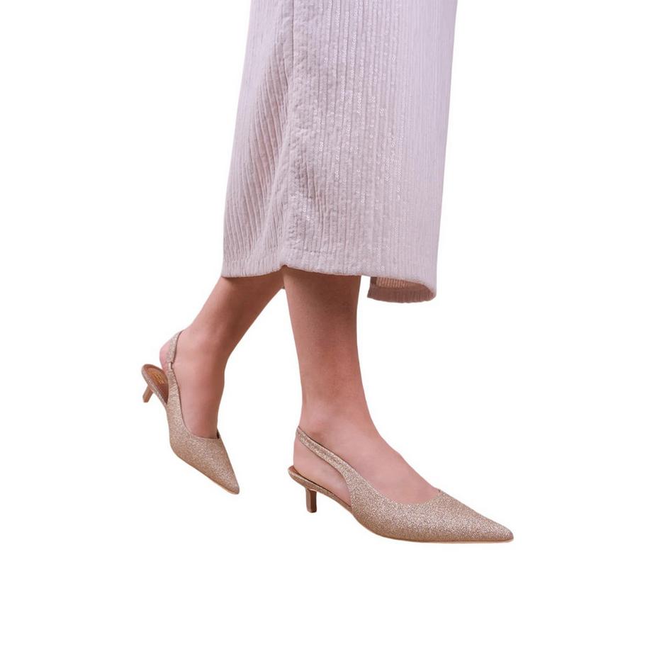 Where's That From Scarpe con Tacco Slingback a Punta Glitter  
