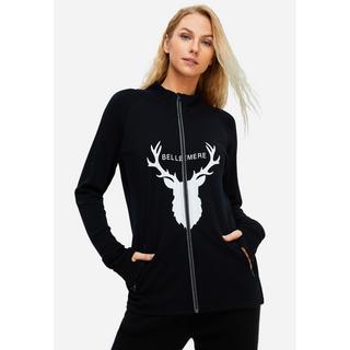 Bellemere New York  Bellemere Veste unisexe à fermeture éclair en mérinos Deer Design 