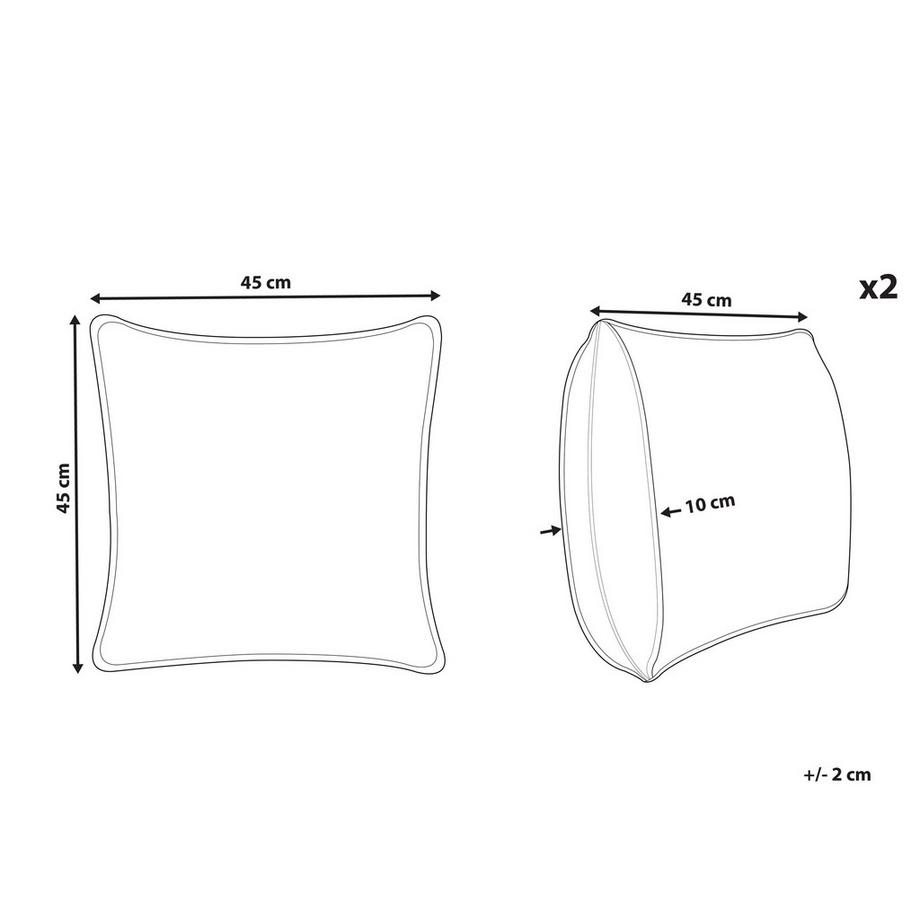 Beliani Dekokissen 2er Set aus Polyester Boho SOTOL  