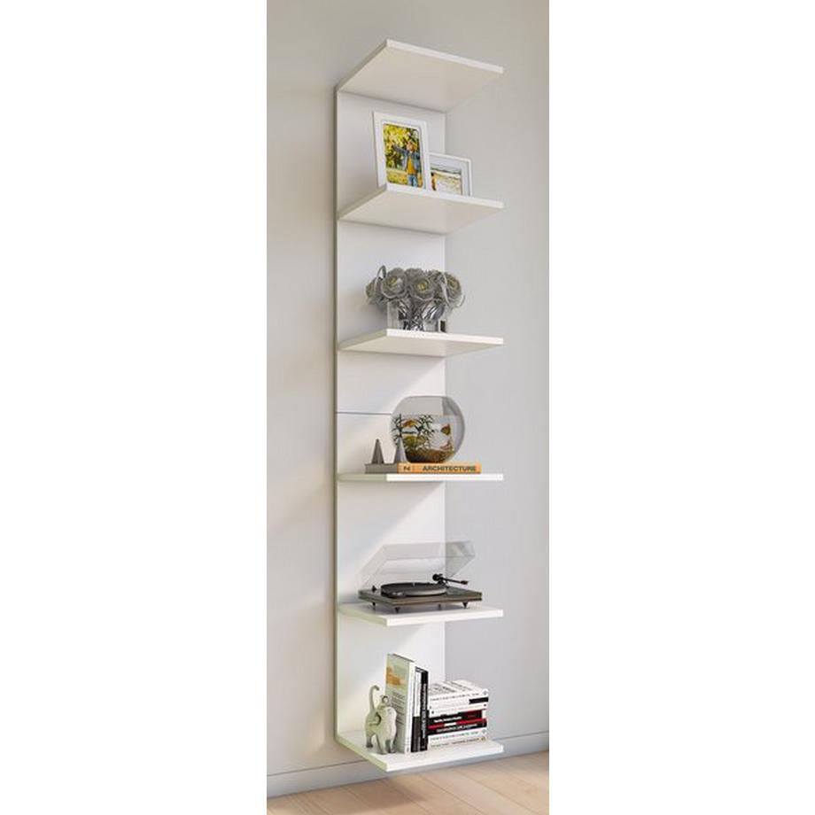 VCM Holzregal hängend | platzsparendes Regal | Maße: H. 180 x B. 35 x T. 30 cm | Elegantes Regal hängend | Aufbewahrungsregal | Bücherregal | Wandboard -  