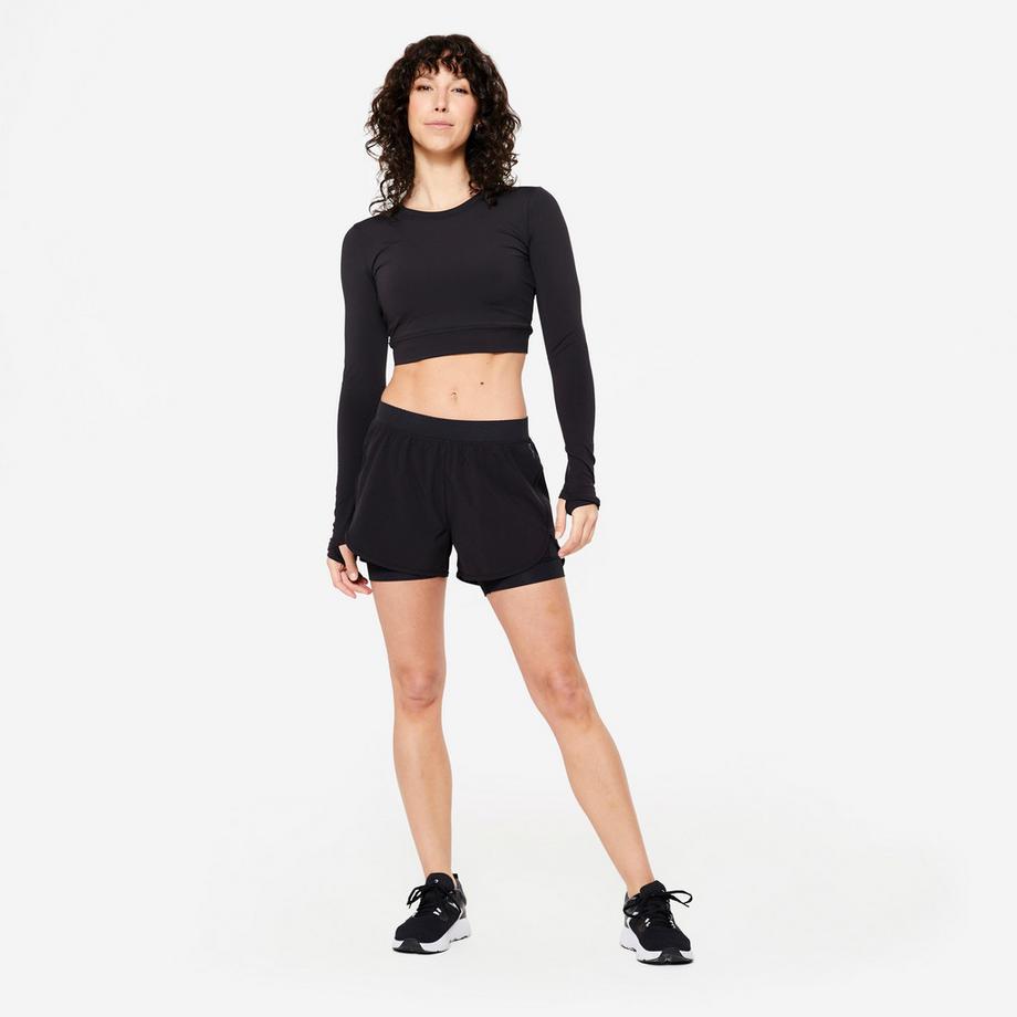 DOMYOS  Shorts donna cardio protezione anti-sfregamento sintetico 