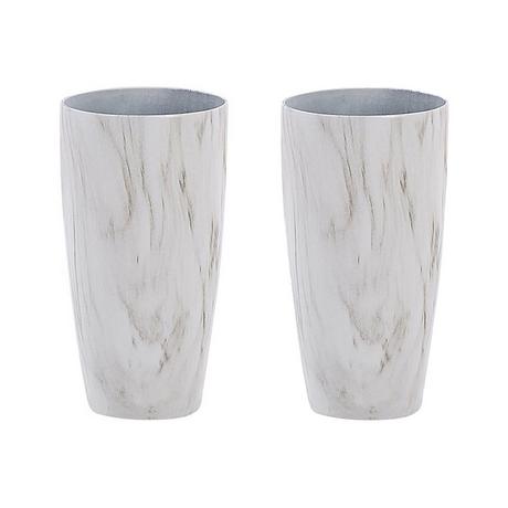 Beliani Lot de 2 pots de fleurs en Mélange de pierre Scandinave LIMENARI  