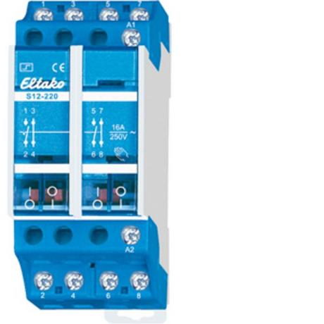 Eltako  4-poliger elektromechanischer 16A-Stromstossschalter 230V. 2 Schliesser + 2 Öffner 16A/250V AC 