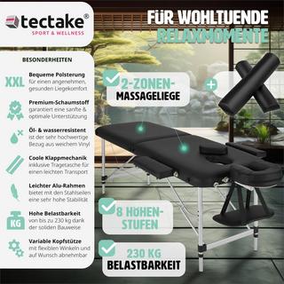 Tectake Table de massage 2 zones avec rouleaux de massage  