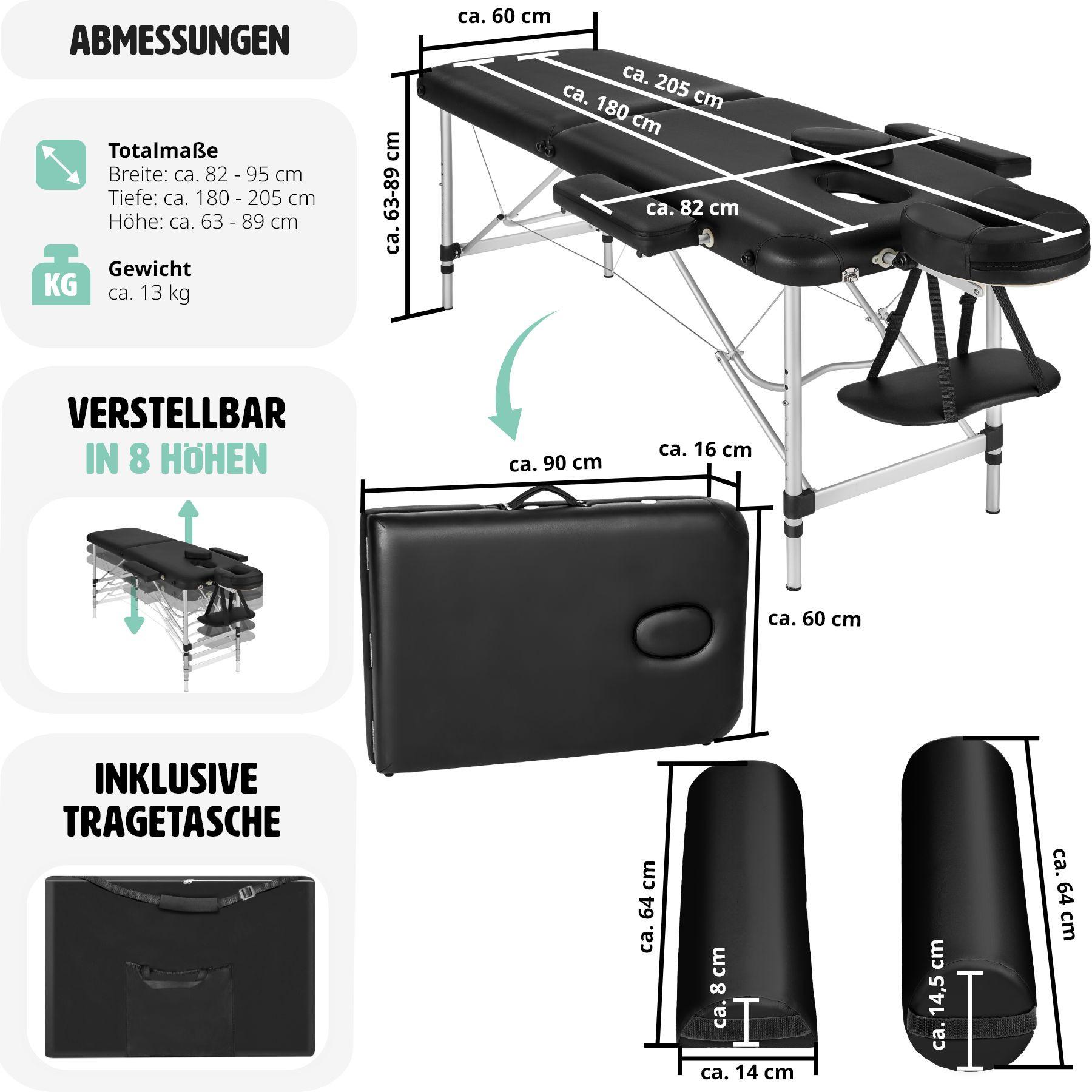 Tectake Table de massage 2 zones avec rouleaux de massage  