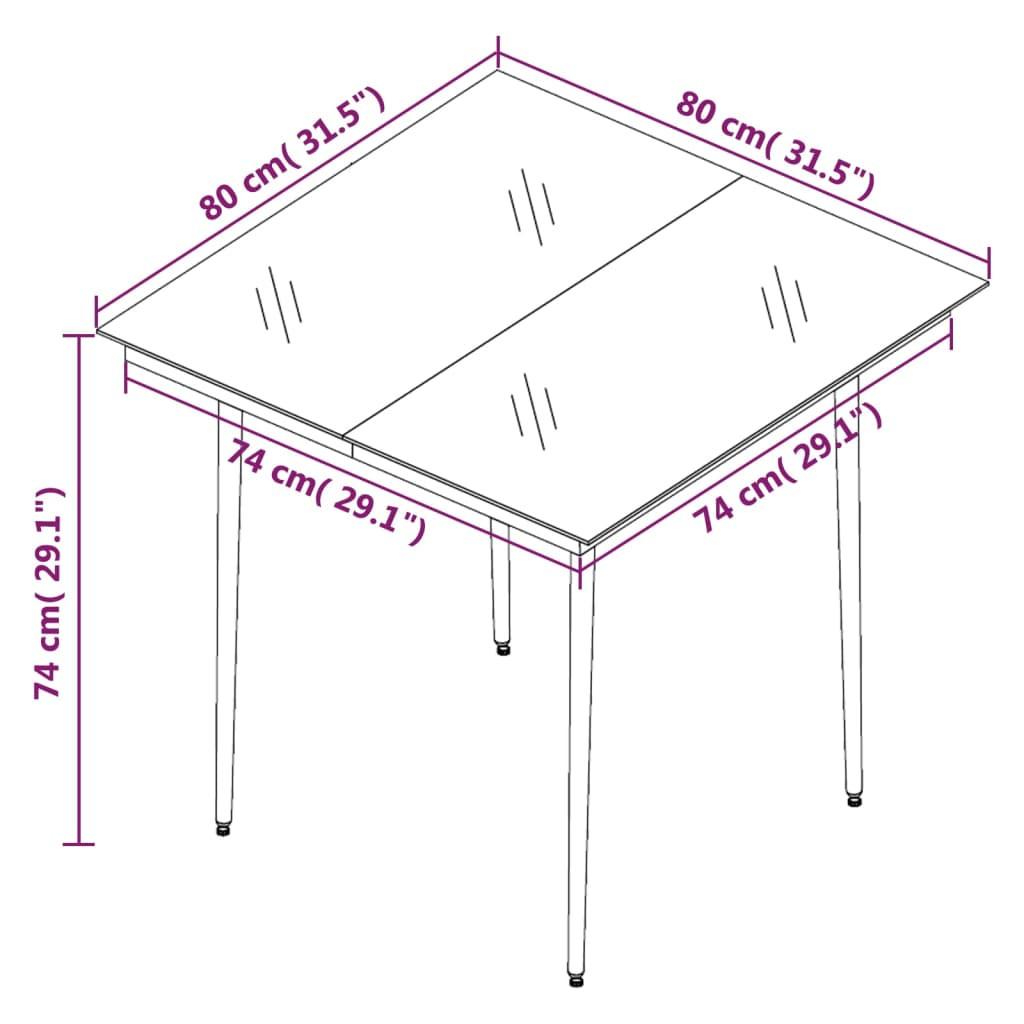 VidaXL tavolo da pranzo da giardino Acciaio  