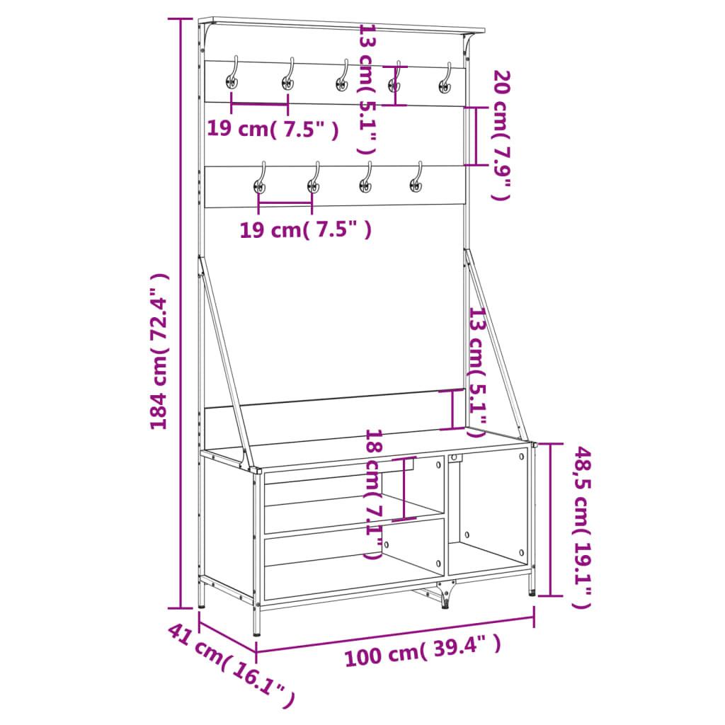 VidaXL Portant à vêtements bois d'ingénierie  