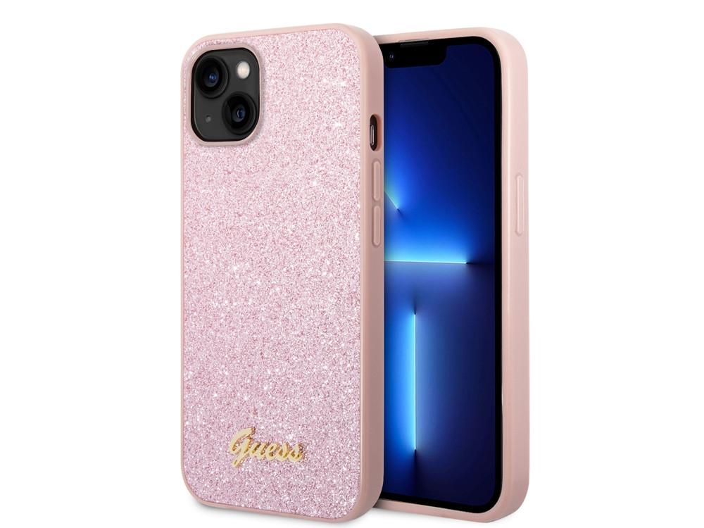 GUESS  Hülle Apple iPhone 14 TPU Glitter Script 