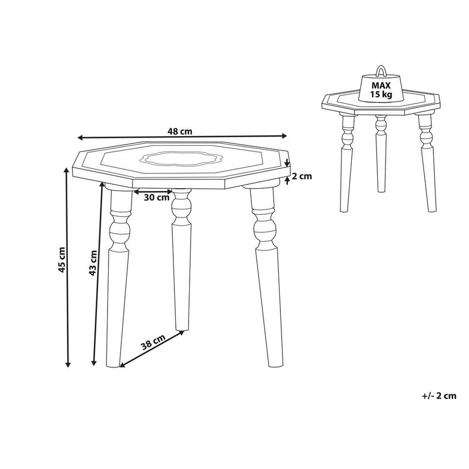 Beliani Table d'appoint en Manguier Rustique WANDILO  